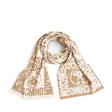 Moschino Scarf Taupe White Gold - Square Silk Foulard SALE