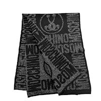 Moschino Logo Scarf 30623 M2966 161 Black Glitter Textile