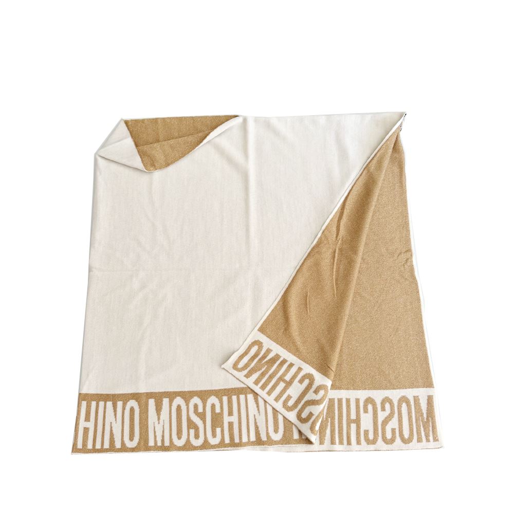 Moschino Reversible Poncho 30667 M2339 002 Gold Glitter