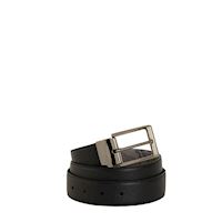 Cintura Uomo Alviero Martini Reversibile - Beige E Nero, Stampa Geografica, Chiusura A Vite, Lavabile A Mano