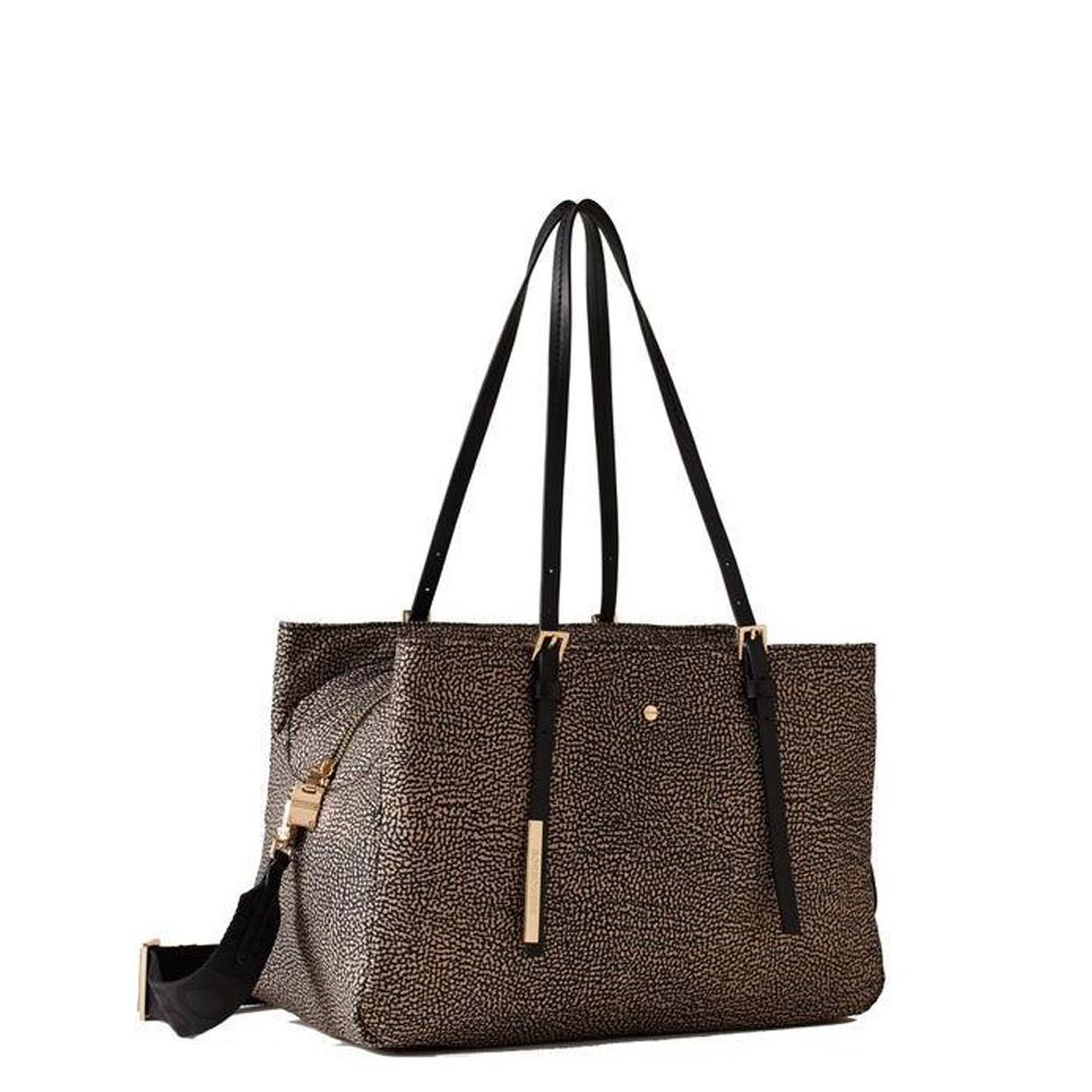 Shopping Bag Medium Borbonese L Ecole 933777AH1X11 OP Natural Black