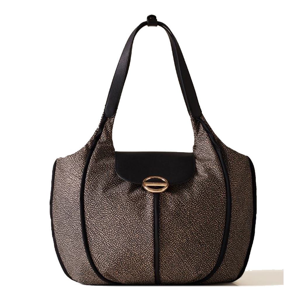 Shopping Bag Borbonese Cottage 91010123AJ0X11 OP Natural Black