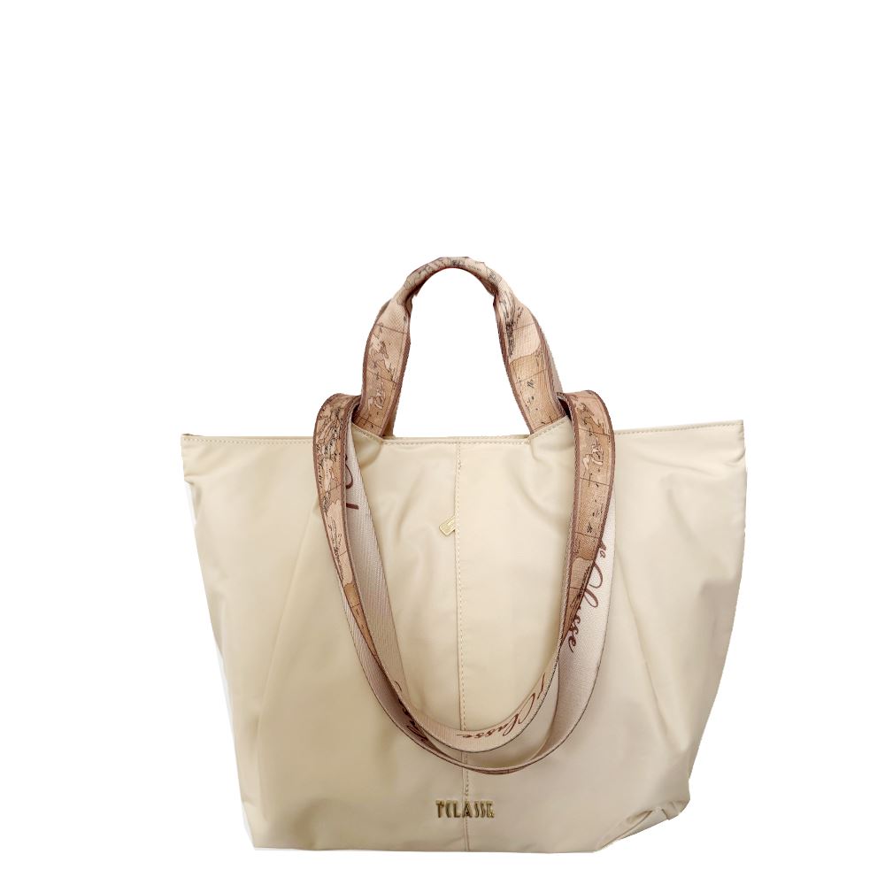 Borsa A Maglia Forma Di Cuore Beige 36x30cm - Tracolla Fatta A Mano Per Donna
