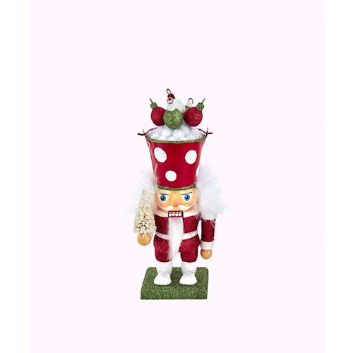 Schiaccianoci di Natale con Giacca di Velluto Rosso H.38 cm