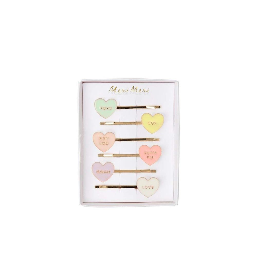 MERI MERI Love Hearts Enamel Hair Slides