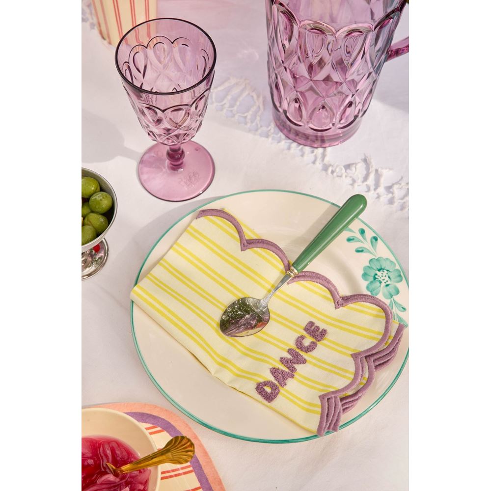Set 12 Tovaglioli Di Stoffa 100% Cotone A Righe Salsa 45x45cm, Lavabili E Riutilizzabili Per Matrimoni E Uso Quotidiano