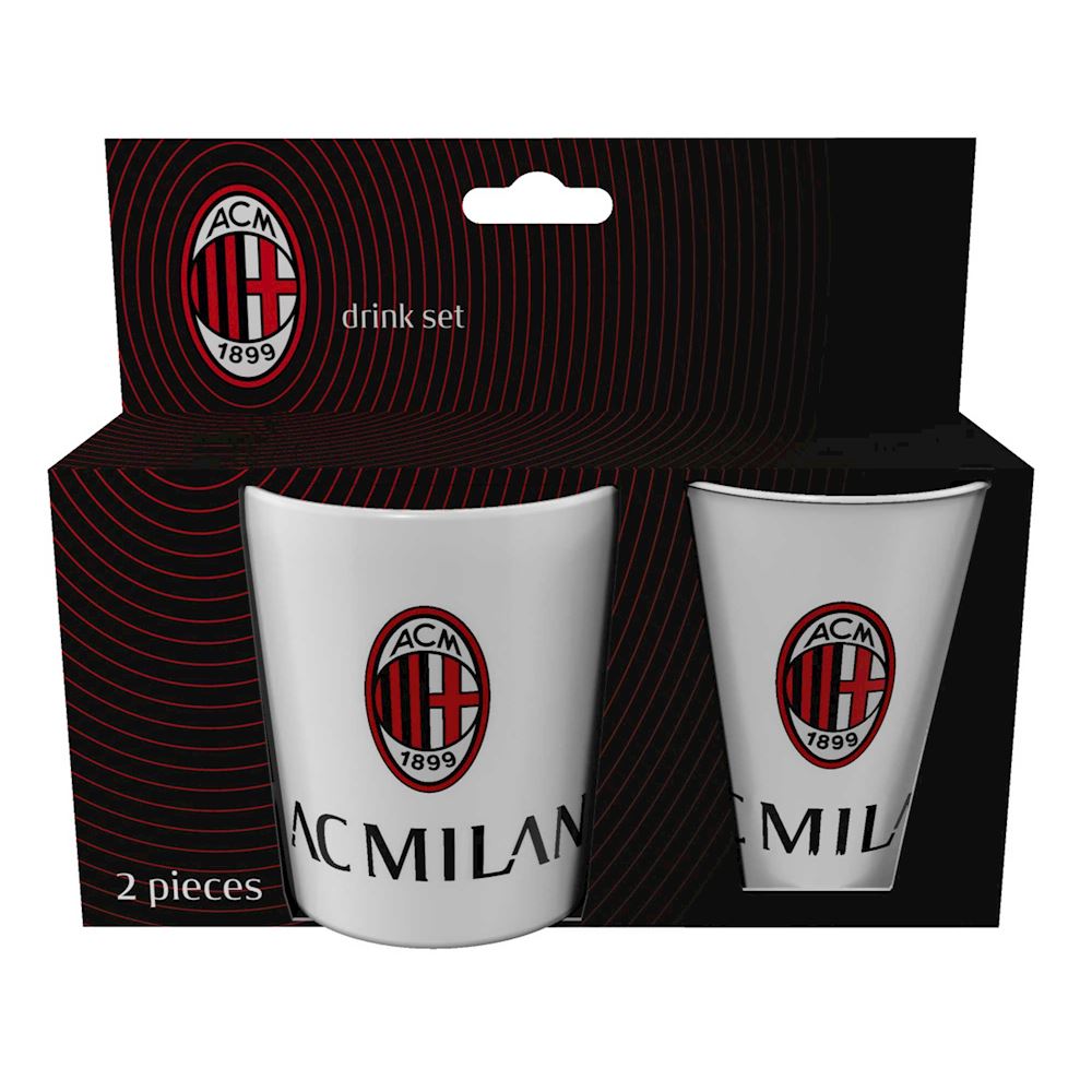 Set Gift tazza + bicchiere in plastica Milan AC - MILSET1 Set Gift - Il  miglior negozio di t-shirt a San Marino shop online