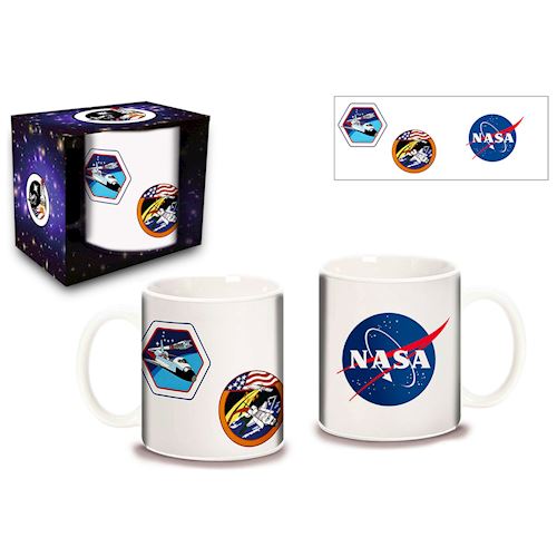 Tazza Da Caffè NASA Logo Bianco E Blu, Ceramica 0,33L, Regalo Originale