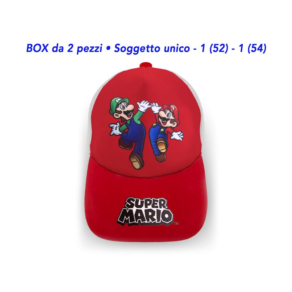 Cappello Super Mario - 1 Soggetto - Box 2 pz. - SMCAP9A.BOX2 Cappelli - Il  miglior negozio di t-shirt a San Marino shop online