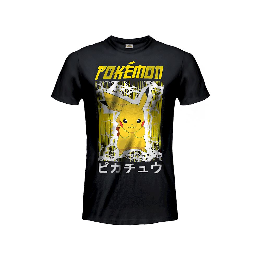 T-Shirt Pokemon - Pikachu - originale ufficiale nera maglia maglietta 3-4  product - Il miglior negozio di t-shirt a San Marino shop online