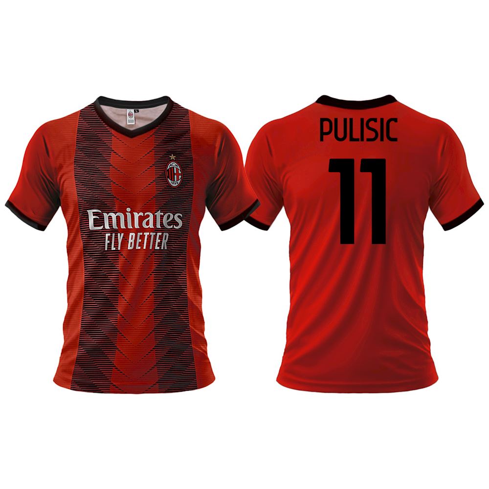 Maglia Da Calcio AC Milan Home 2024/2025, Pulisic 11, Versione Ufficiale Per Adulto E Ragazzo, Rossonera