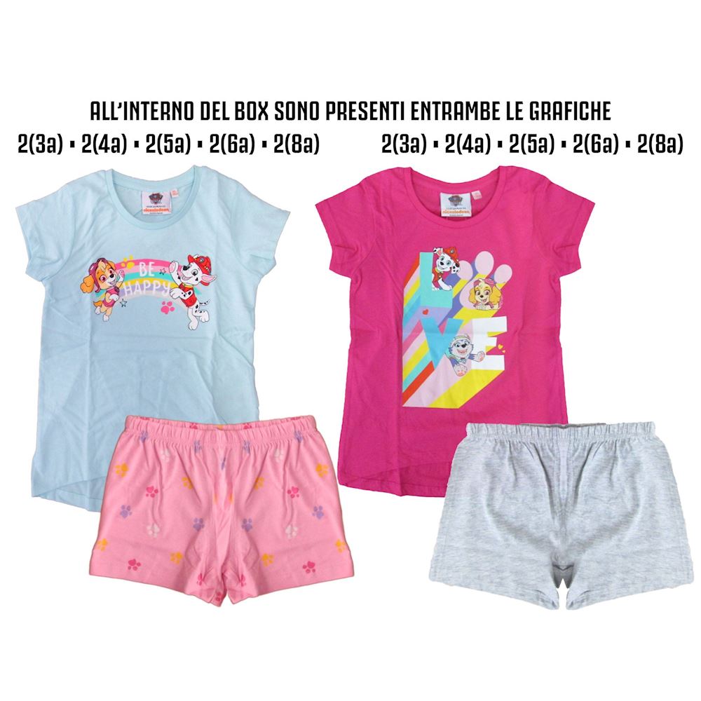 2 pezzi Completo Paw Patrol per Ragazzi, include maglietta a maniche