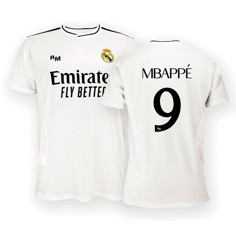 Maglia Mbappe Real Madrid ufficiale Home 2024 2025 adulto ragazzo bambino maglietta Real Madrid C.F. Il miglior negozio di t shirt a San Marino shop online